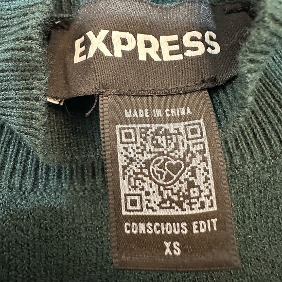 Express XS Ultra Soft Ruched Shoulder Mock Neck Sweater - Picture 2 of 3